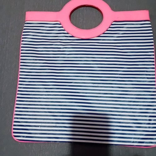 Mango handbag used, large, blue and pink