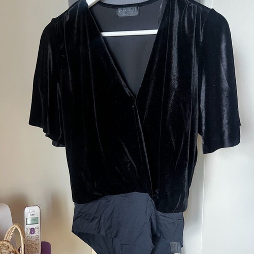 Zara bodysuit used, velvet, size M 38 10, black