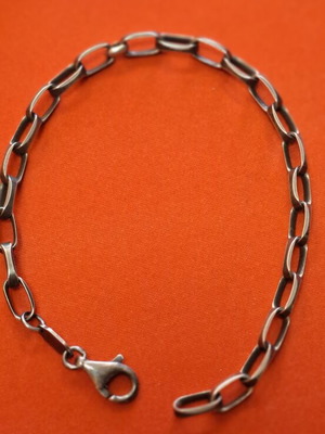 Oxette silver bracelet used, 925 stamp, 25 cm