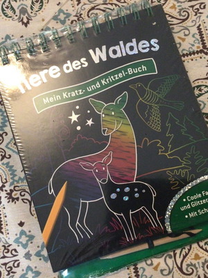 Scratch Art Block with Wooden Stylus New