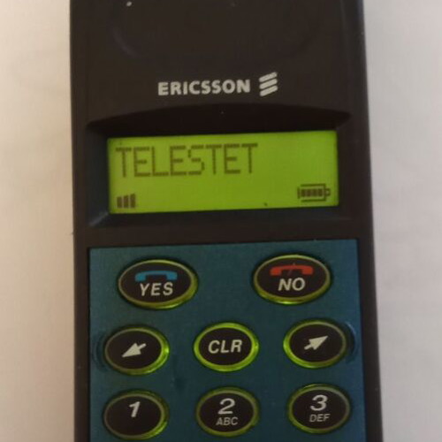 Ericsson GA 628 mobile phone used, vintage collectible with charger and cards