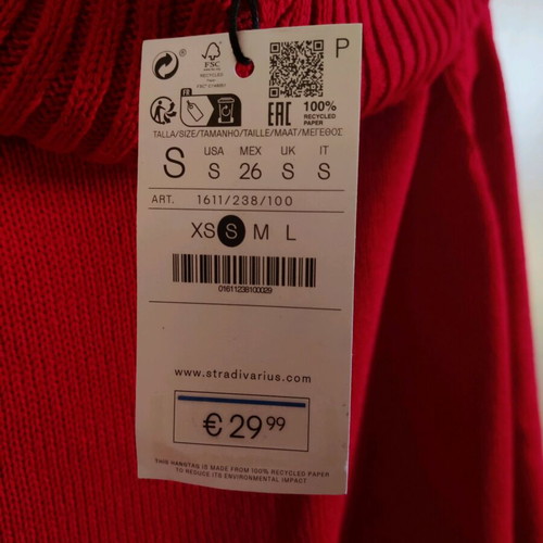 Stradivarius knitted sweater new, red, size S