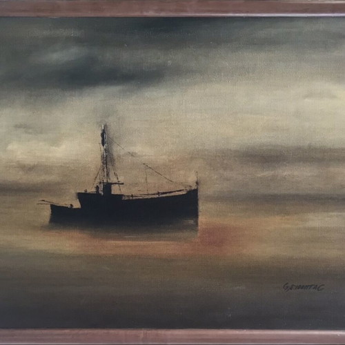 G. Siountas painting oil on canvas like new, medium size