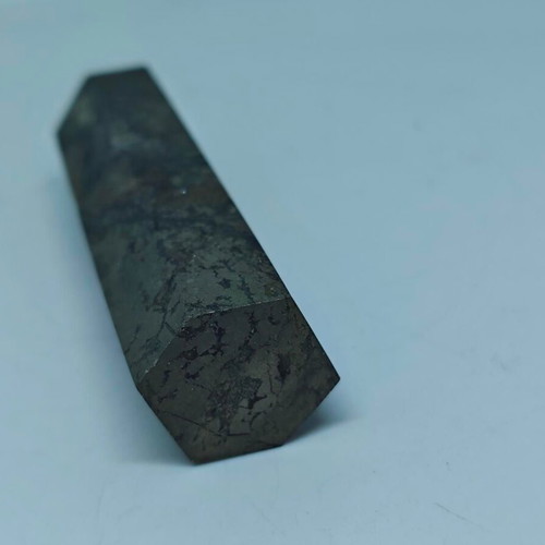 Natural Pyrite Tower on Black Schist 9cm like new