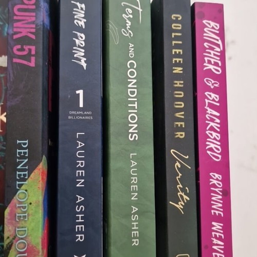 Verity, Fine Print, Terms and Conditions, Butcher and Blackbird, Punk 57 books new in English
