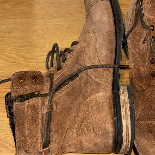 Leather boots used brown castor, size 45