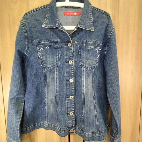Y2K vintage style elastic denim jacket like new, blue, size L