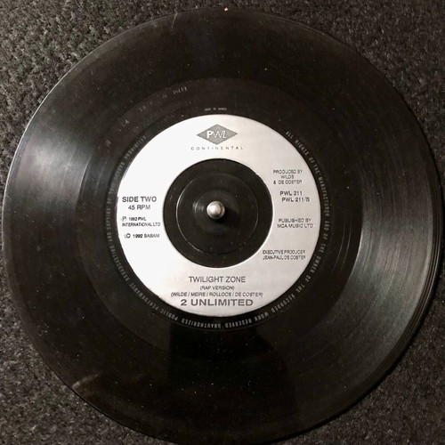 2 Unlimited Twilight Zone vinyl 7" used, electronic