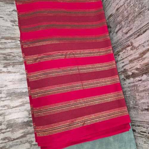 Tablecloth 1.40×1.80 cotton new, red with gold and green stripes