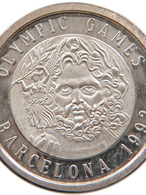 Silver Medal 999 Barcelona 1992 used, Olympic Games Athens 1896