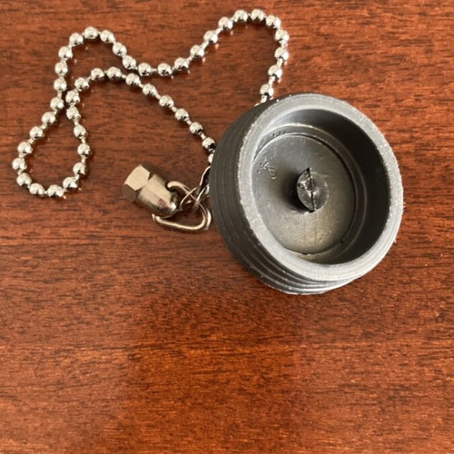 Rubber drain plug like new with stainless steel ball chain