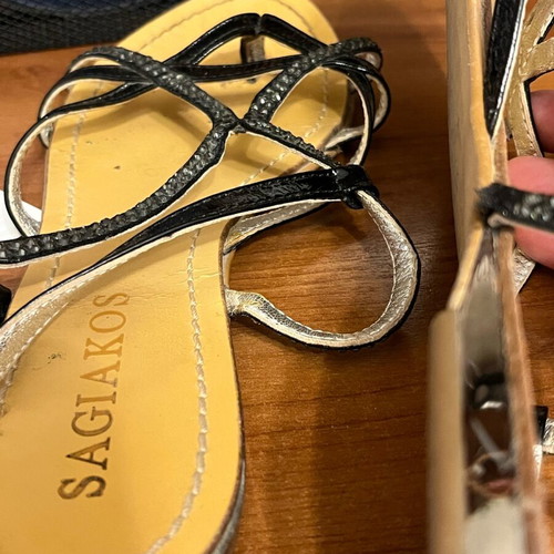 Sagiakos black sandals like new, size 39