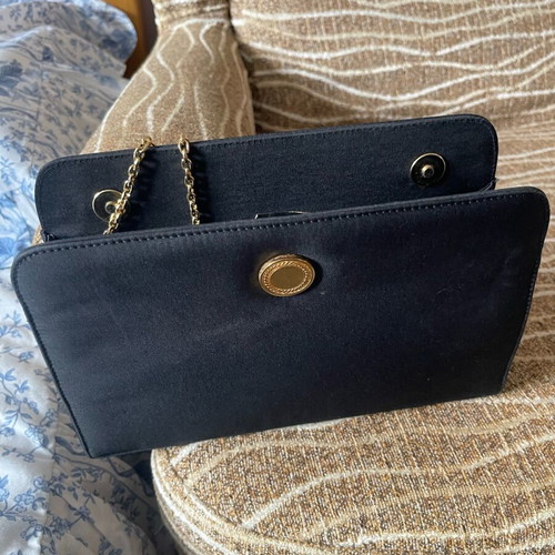 Women's fabric bag like new, black with gold details