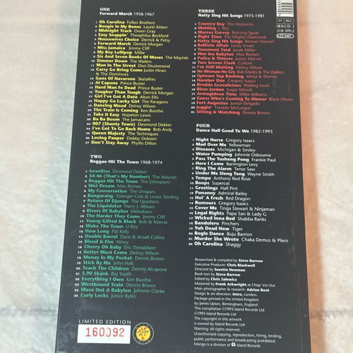 The Story Of Jamaican Music 4 x CD box set like new, limited European edition