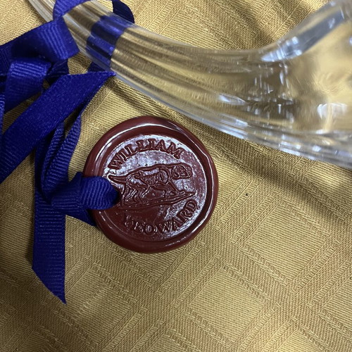 William Edward collectible glass whiskey decanter new with authentic seal