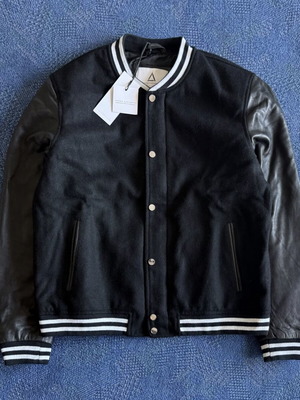 Serge Pariente Furtif Jacket new men's bomber with leather sleeves, XL