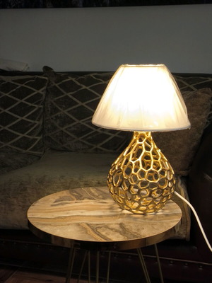 Table lamp like new, gold with white shade