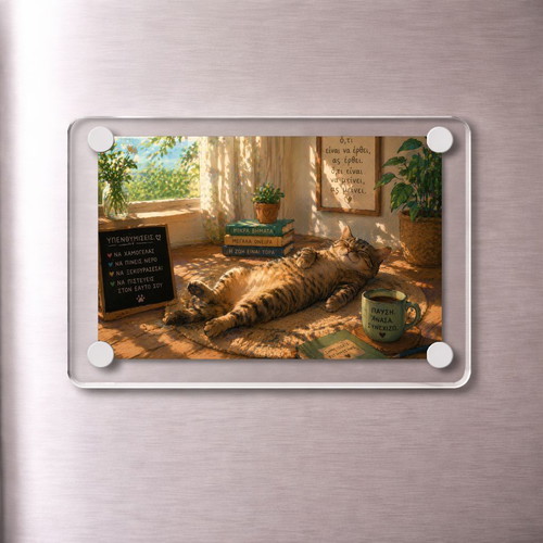 Acrylic fridge magnet "Relaxation Reminders" Cozy Cat new