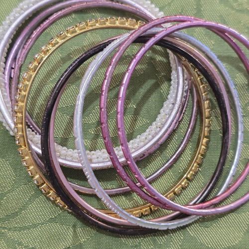 Bracelets new, pink and multicolor, all together