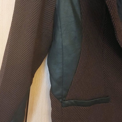 Mia jacket used brown with black leather details