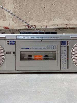 Ραδιοκασετόφωνο Boombox Crown CSC 110 μίνι vintage δεκαετίας 1980