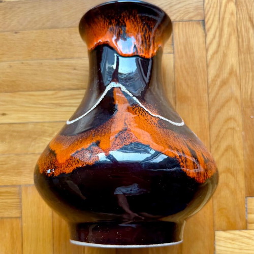 Retro ceramic vase Fat Lava Begonia style, like new