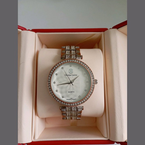 Christian Lacroix women's watch used, silver quartz