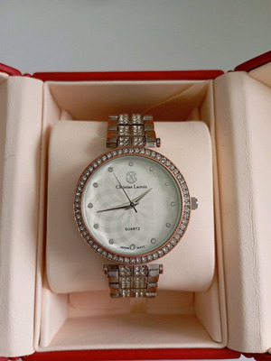 Christian Lacroix women's watch used, silver quartz