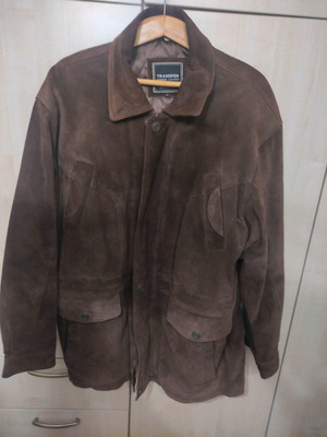 Transfer leather coat used, brown, size L