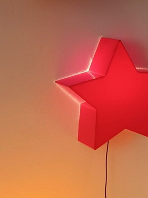 Star Plexiglass lamp new, handmade Space Age design