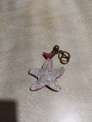 Μπρελόκ αστέρι με στρασάκια μεταχειρισμένο, ροζ και ασημί