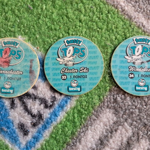 Tasty Tops 1995 used, set of 3 caps