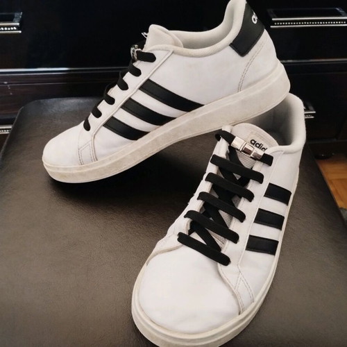 Adidas athletic shoes used No 38 black-white with magnetic laces