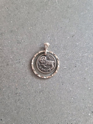 Pendant with Aries zodiac sign new, silver