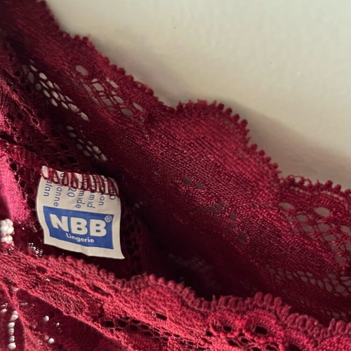 NBB see-through nightdress red-bordeaux new M/L