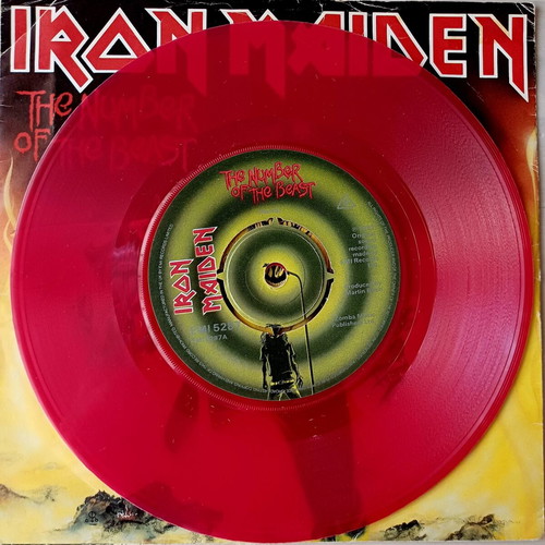 The Number of the Beast 7" red vinyl used, metal