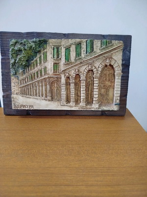 Embossed frame used from Corfu with artist signature 28x18cm