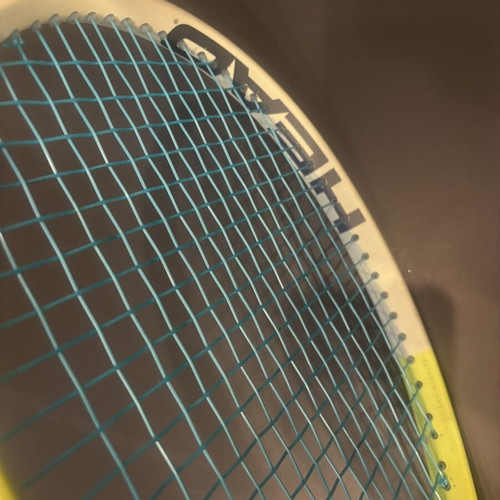 Head Extreme MP tennis racket used with Solinco Mach10 strings L3