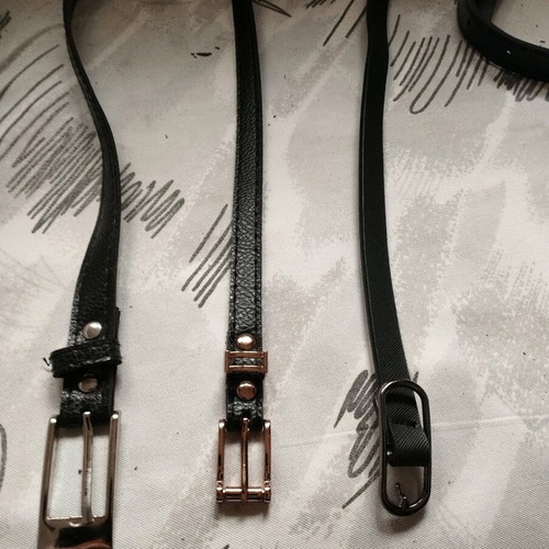 Belts used, black, set of 3, sizes 95 and 105