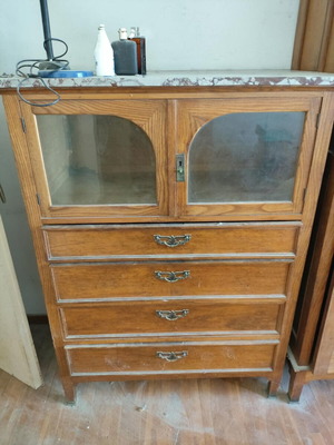 Vintage wooden furniture with marble top