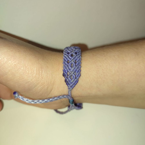 Macrame bracelet new, purple, waxed thread