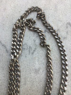 Silver chain vintage 925 sterling, used, 24g 50cm oxidized