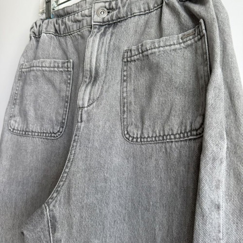 ZARA Z1975 high-waisted grey paperbag jeans, size EUR 36