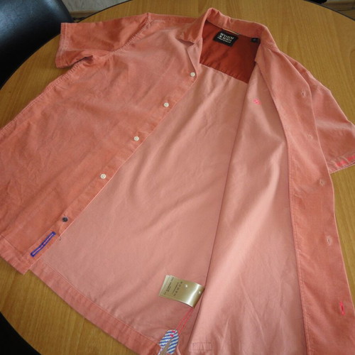 Scotch & Soda men's shirt short sleeve size M like new, orange