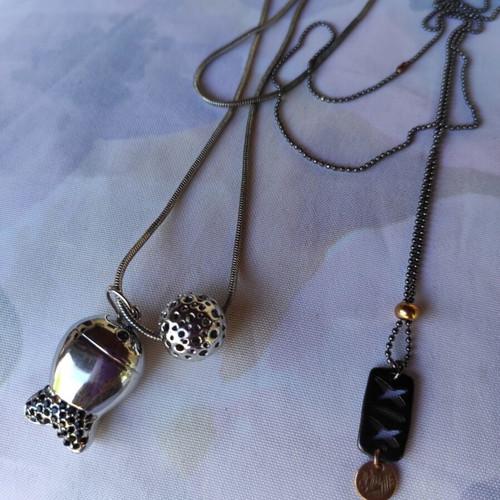Long necklaces used, set of 2