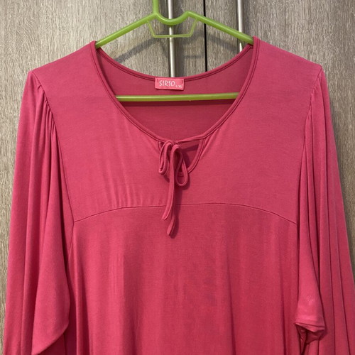 Cotton dress with ruffles, fuchsia