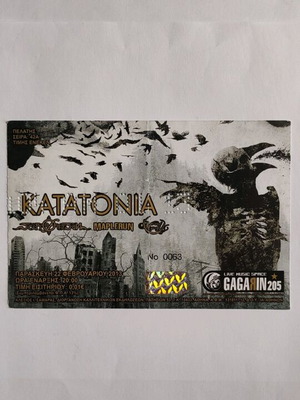 Katatonia concert ticket 22/2/2013 like new