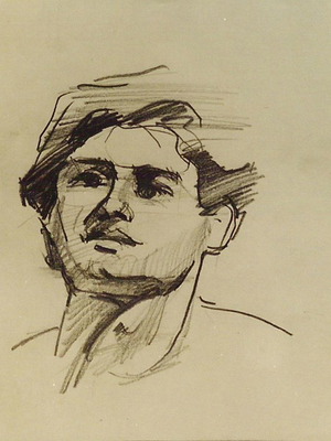 Unknown artist drawing unsigned, pencil on paper 17.5x25.2