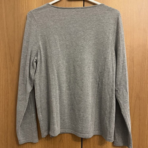 Chicorée Gray Blouse with Lace Size L Like New