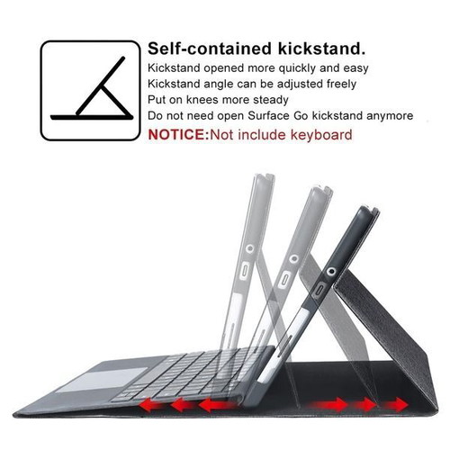 Omnpak case for Microsoft Surface Go 1/2/3/4 with stand and pen holder, grey